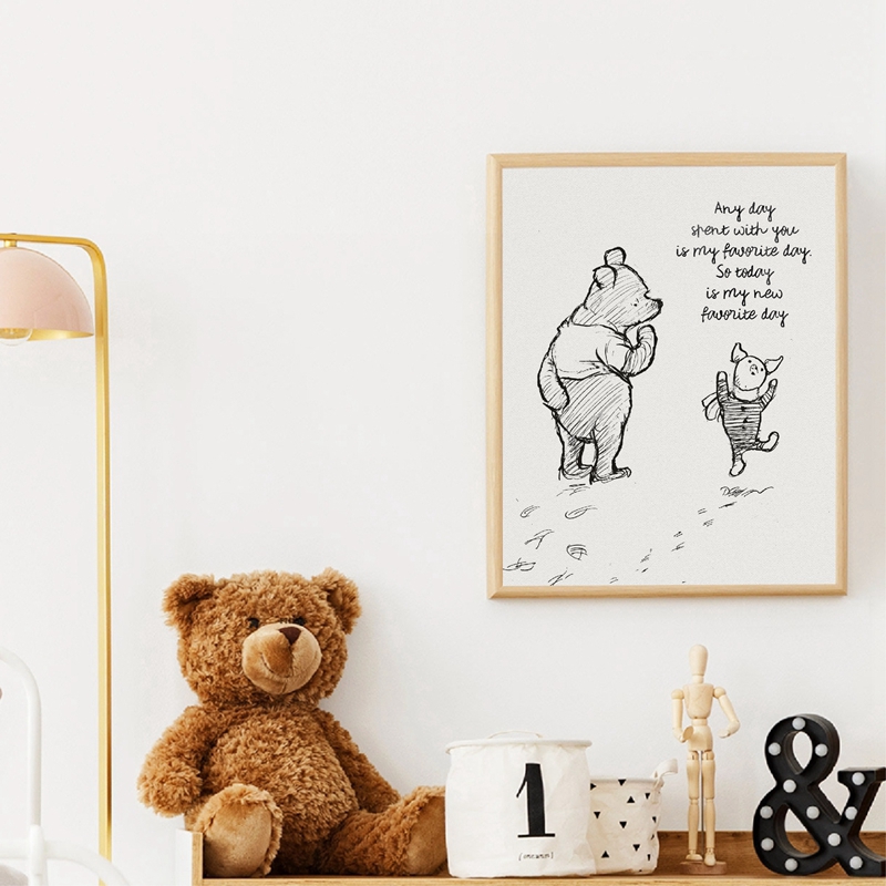 Winnie The Pooh Quotes Canvas  - огляд і ціна Photography Black And White