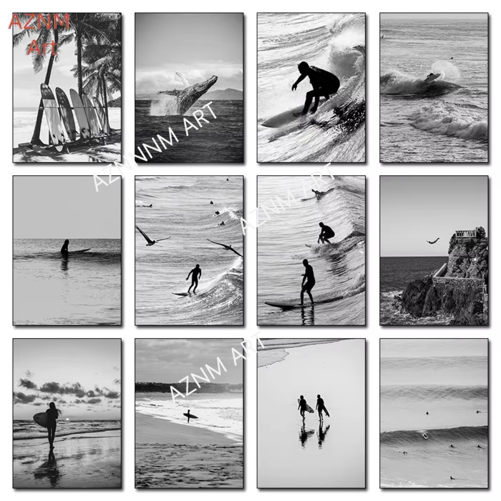 1PC ，Fine Surfing Black and Wh - огляд і ціна Photography Black And White
