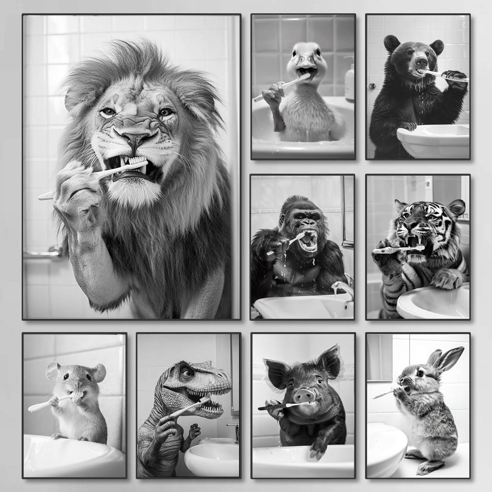 Black White Funny Bathroom Bru - огляд і ціна Photography Black And White